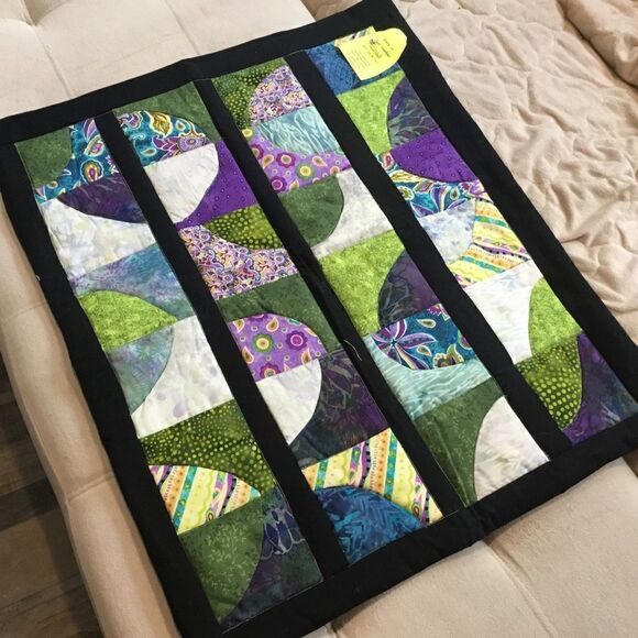 NWT Hand Crafted Quilted Geometric Runner/Hanging - Picture 3 of 11